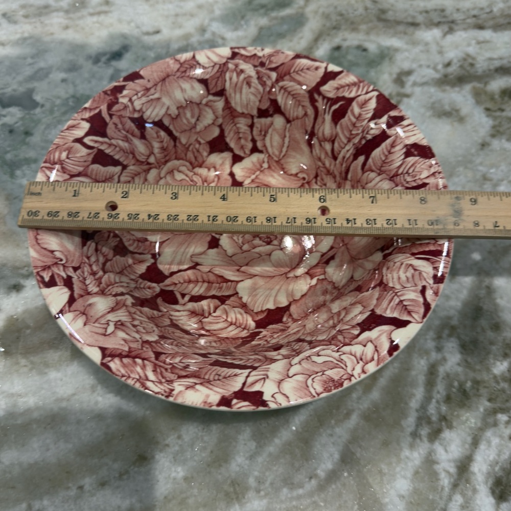 Myott Son Bermuda Pink 9” Serving Bowl 13” Serving Platter England Set of 2 - Picture 5 of 7
